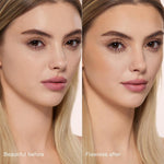 Model applying Charlotte Tilbury bronzer to cheekbone