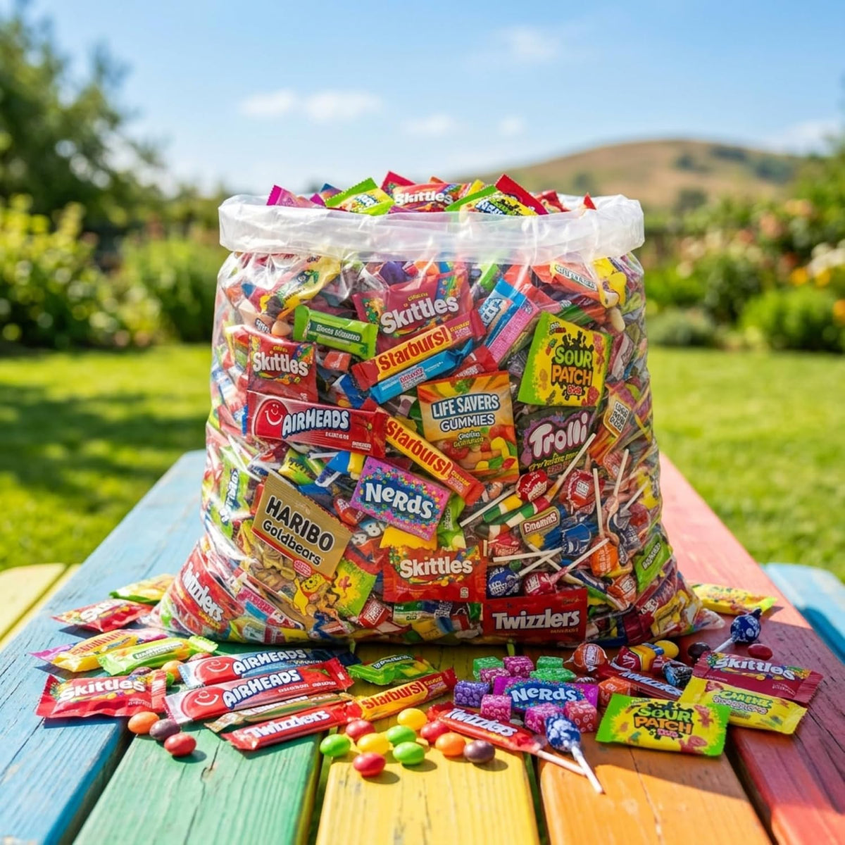 Two pound bag of Sweetside Candy Co. assorted sweets for gifting.