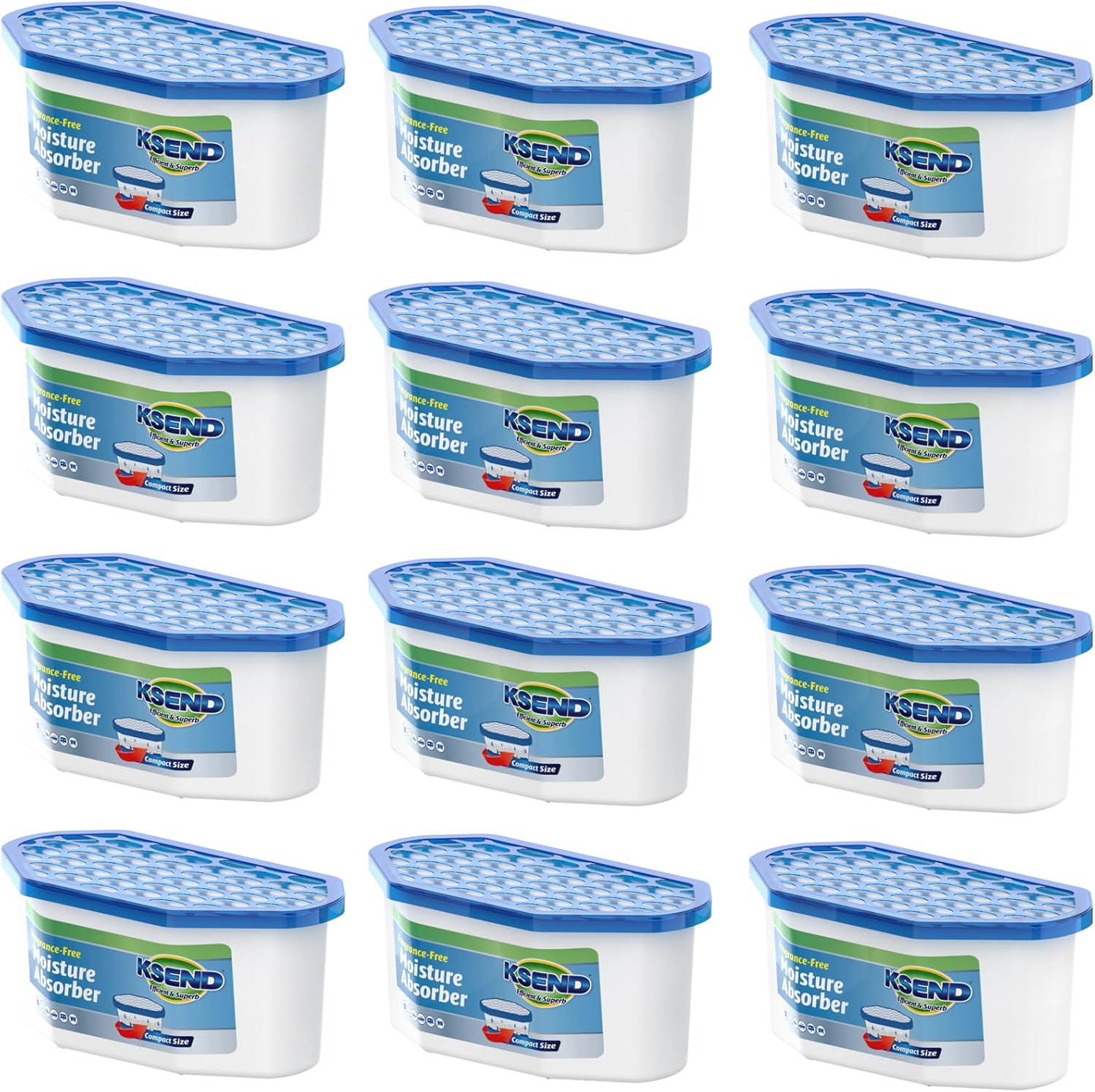 Ksend Moisture Absorber 12 Pack front view closet dehumidifier boxes