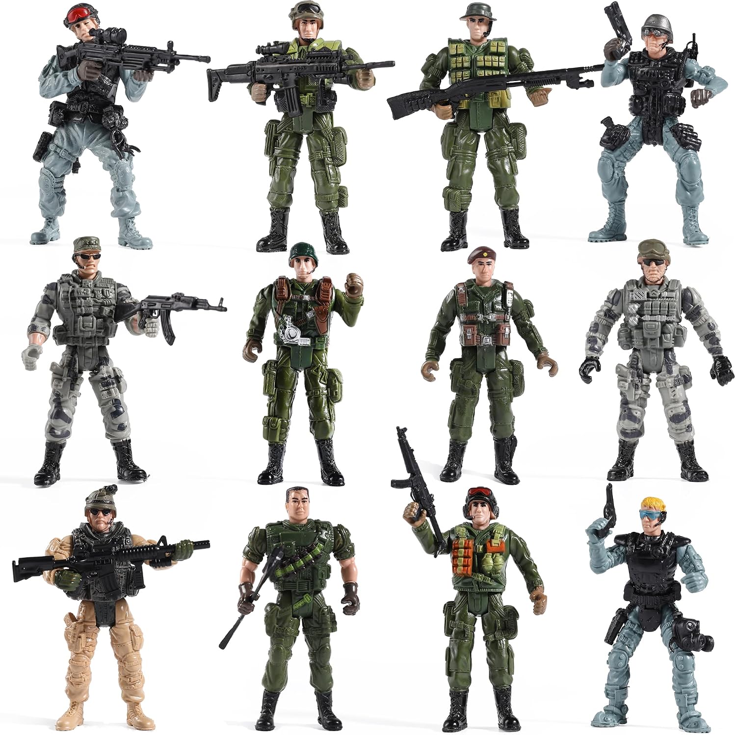 Mr.River US Army Men and SWAT Team toy soldiers front view