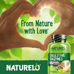 NATURELO Digestive Enzymes packaging details and certifications