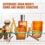 Jovan Musk 8 fluid ounce splash bottle back side view