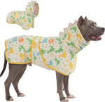 LovinPet 3in1 Dog Warm Winter Coat & Bathrobe, Hooded Dinosaur Fleece, Lightweight HighLoft, Absorbent Knit, Quiet HookandLoop, WindBlocking Edges, Dog Robes for Medium & Large Dogs, Green,M - Image 14