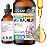Bio Krauter Astragalus Tincture front view of the four ounce dropper bottle for immune support