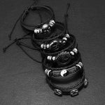 Dystud punk accessory jewelry wrist bands displayed on model