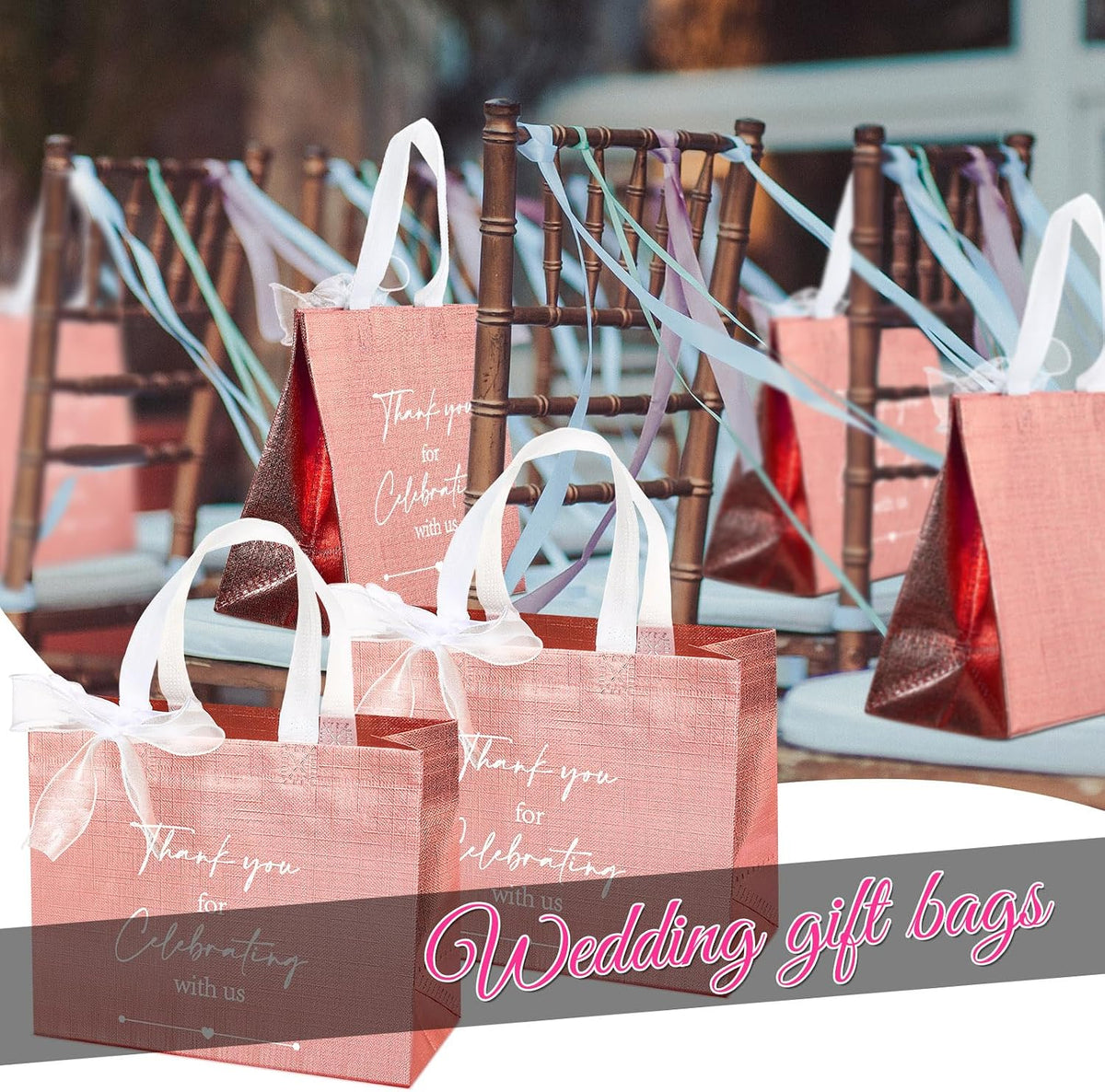 Chengu glossy metallic party favor bag close up