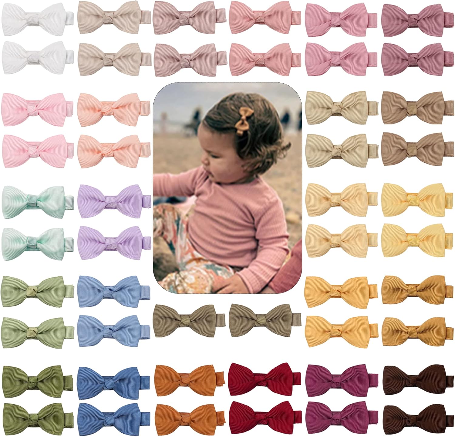 Cellot baby hair clips 50 piece set front view