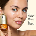Clarins brightening eye serum applied on skin