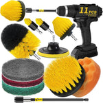 Holikme 11 Piece Drill Brush Attachment Set front view for power scrubbing.