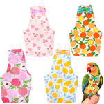 LXUEJIE four pieces reusable bird diaper set front view showing fruit patterns.