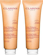 Clarins exfoliating cleanser dispensed on hand