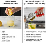 43DNG citrus press in action squeezing a lemon
