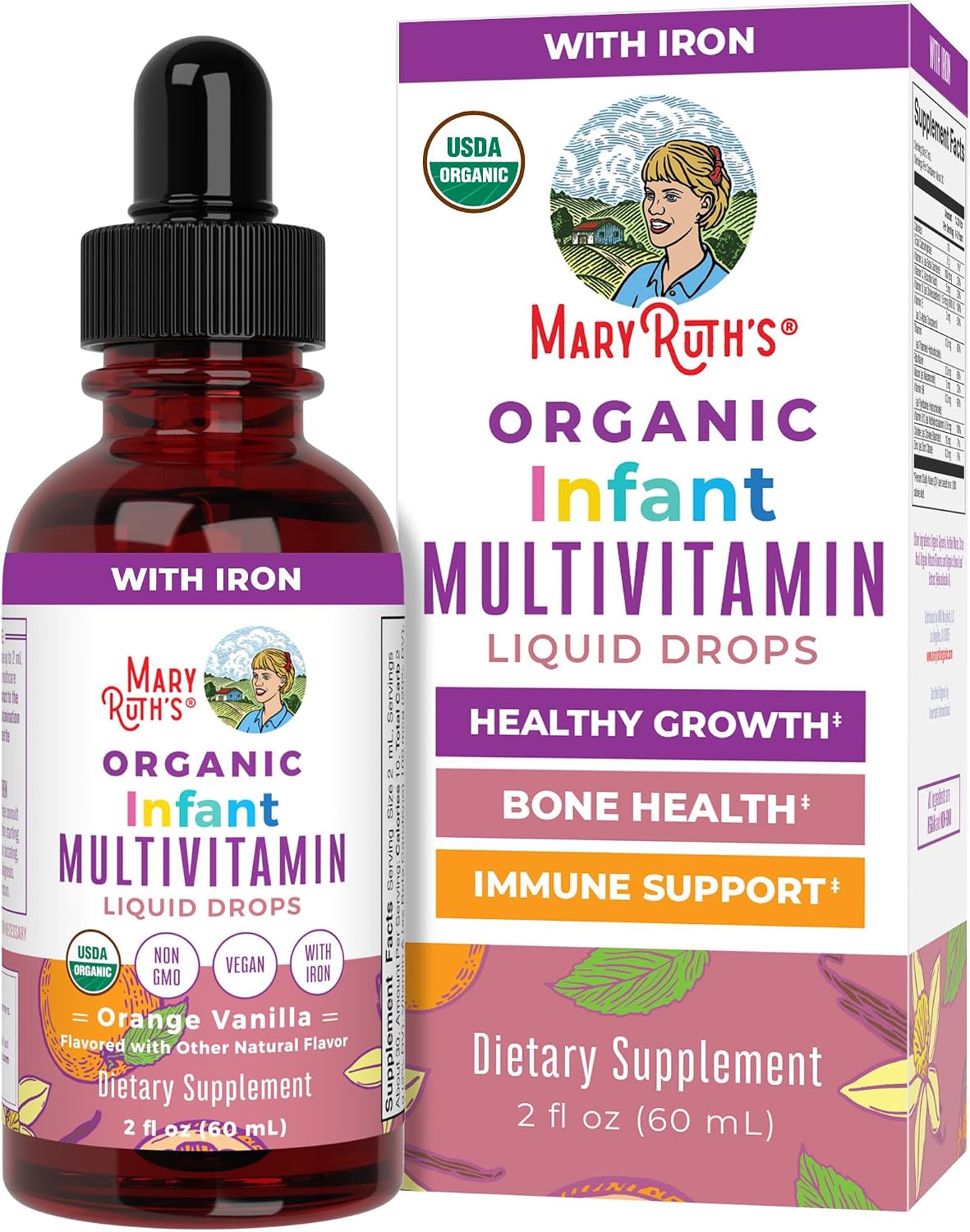 MARYRUTH'S USDA Organic Multivitamin Drops for Infants, Vegan, Non-GMO, 2oz | USDA Organic, Immune Support & Overall Wellness, Vegan, Non-GMO, Gluten Free, 2 Fl Oz - Image 11