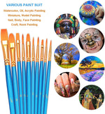 BOSOBO round pointed and flat tip brush selection