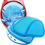 HW Global hard hat liner front view showing blue air mesh texture.