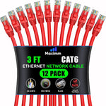 Maximm Cat6 Ethernet Cable 10 Ft Blue (12-Pack), 10Gbps 550MHz UTP Cord - Image 14