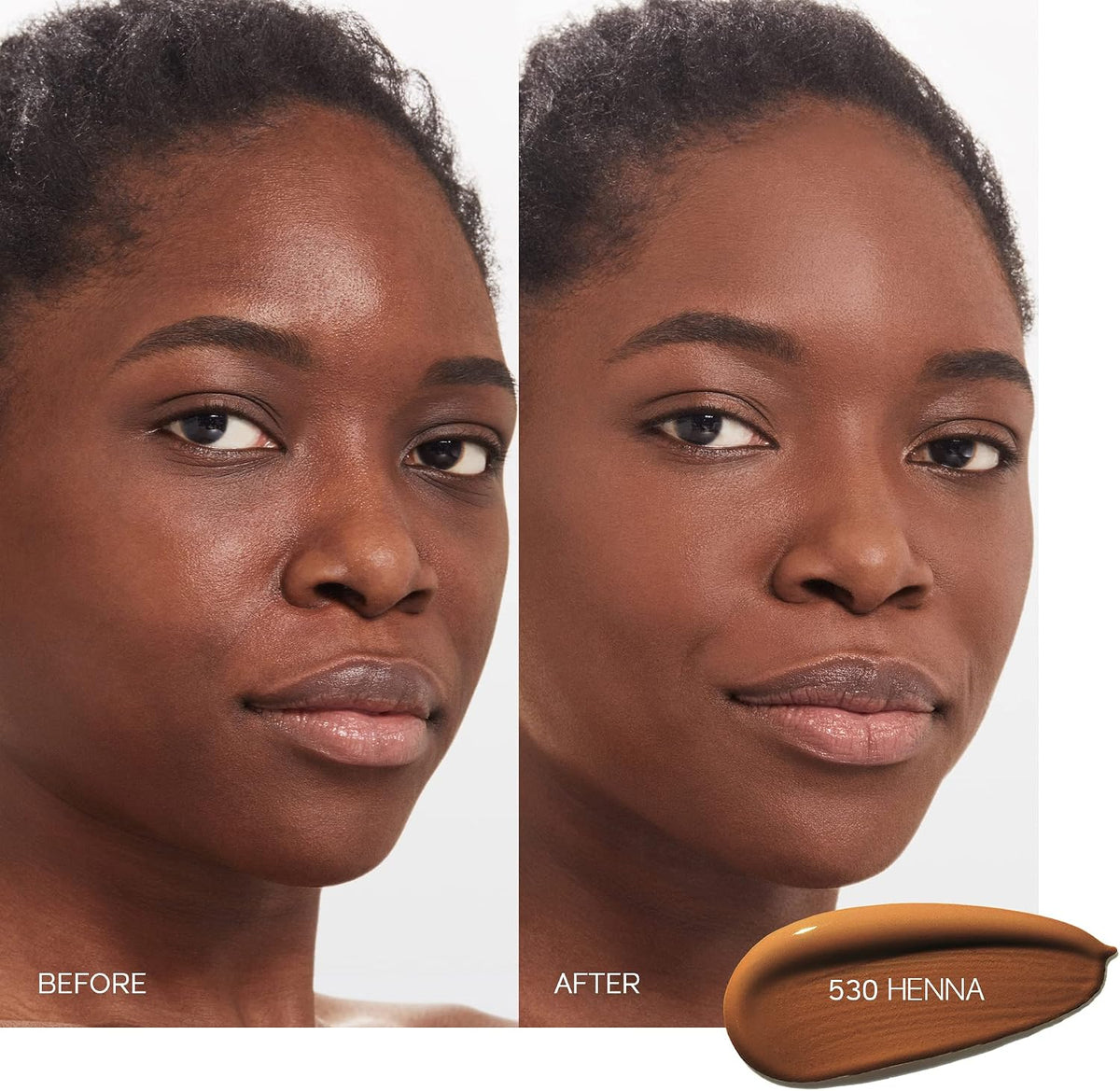 Shiseido medium buildable coverage foundation fluid texture swatch for all skin types