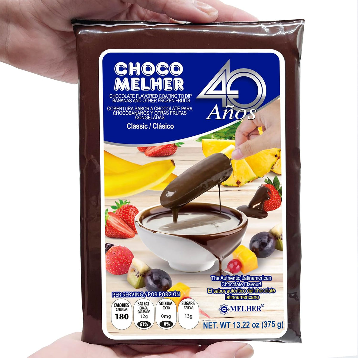 Melher chocolate coating used on frozen strawberries