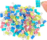Ykimok colored binder clips front view displaying assorted color boxes