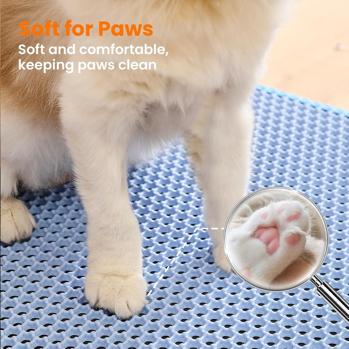Petinstinct cat litter mat being washed under running water