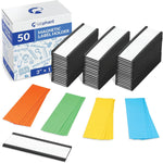 Labphant magnetic label holders front view for metal shelving organization