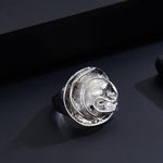 Aprilery fashion ring worn on hand demonstrating scale and fit