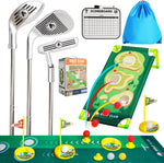 Scwdau Upgraded Toddler Golf Clubs Set front view with all accessories