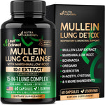 Mullein Lung Detox - Mullein Leaf 10:1 Extract Supplement - 120 Caps | Marshmallow Root | Echinacea | Quercetin | NAC - 15-in-1 Lung Support & Cleanse for Smokers Supplement - for Women & Men - Image 10