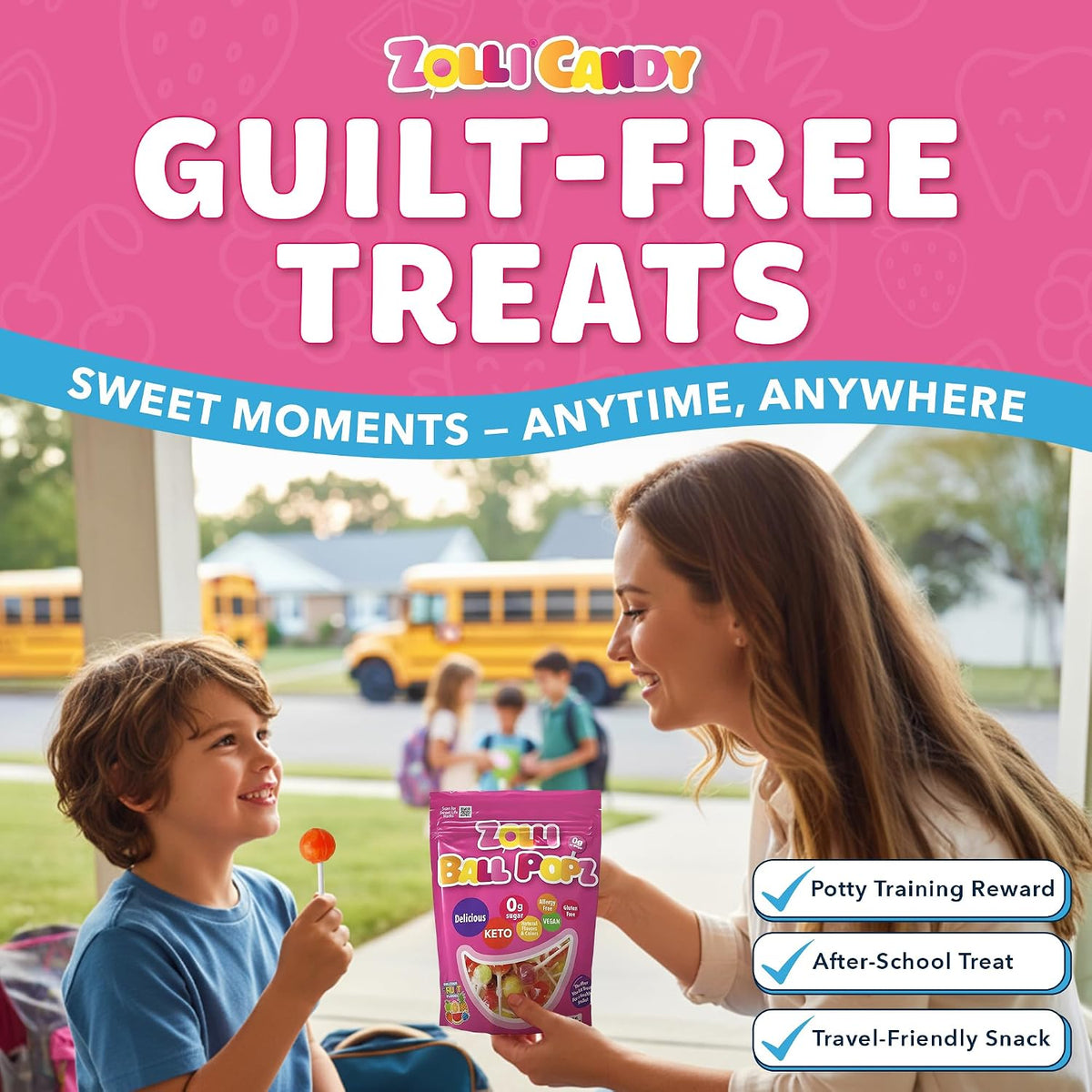Zollipops Clean Teeth Pops Sugar Free Candy with Xylitol, Dye-Free Lollipops - Keto & Diabetic-Friendly, Dentist-Approved Treats for Kids (Natural Fruit Flavors, 29 oz) - Image 14