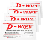 D-Lead D-Wipe Towels individually wrapped single packet close up