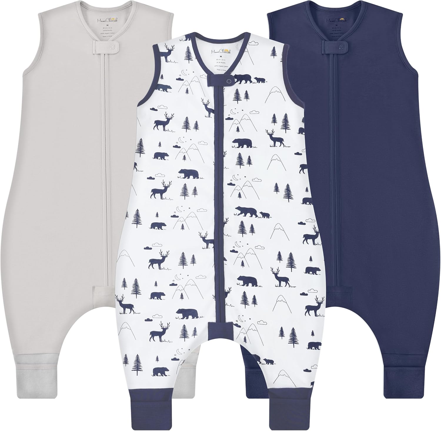 Mama Cheetah toddler sleep sack with feet front view