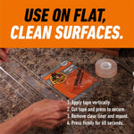 Gorilla adhesive tape showing weatherproof durability