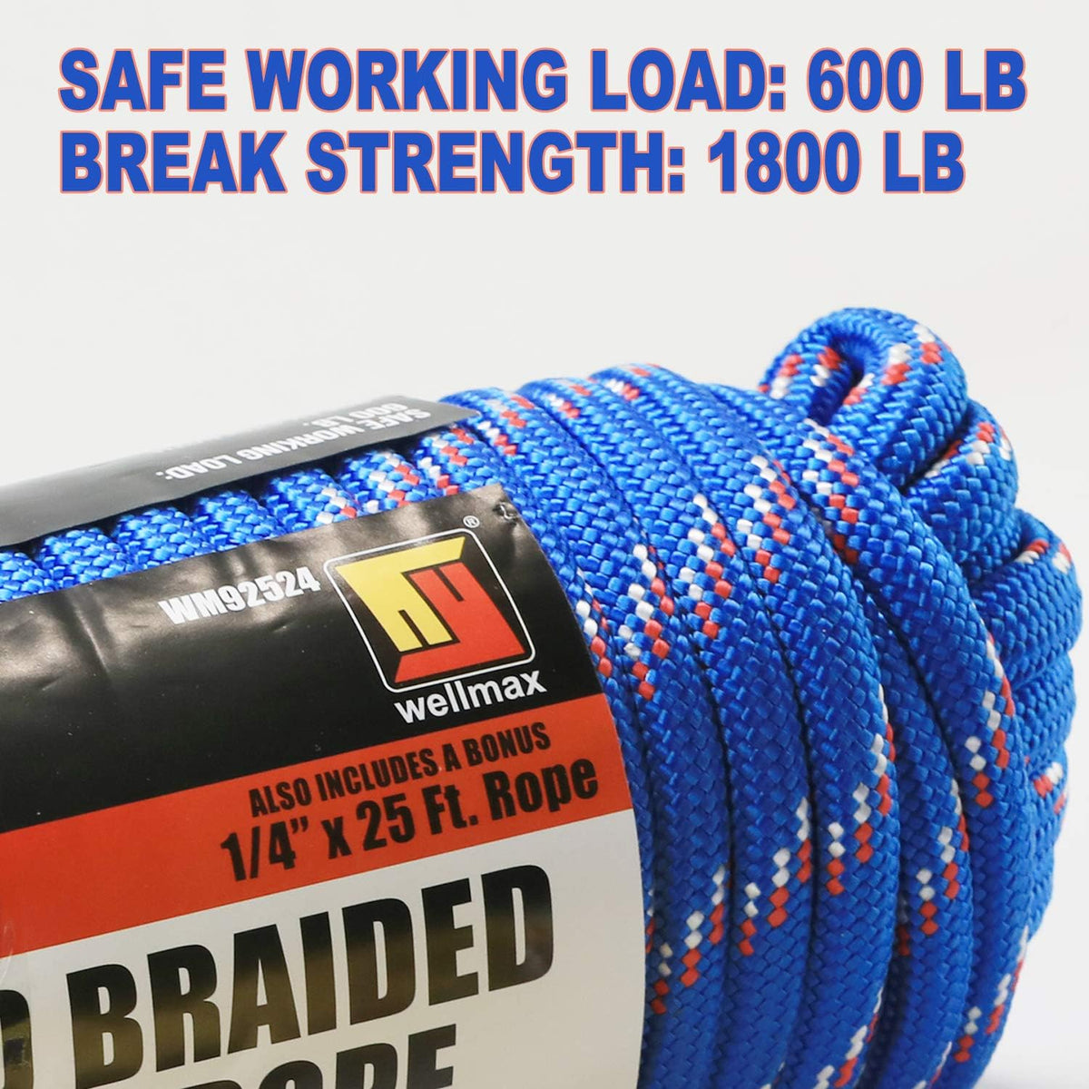 Wellmax 1/2 inch nylon rope coiled storage view