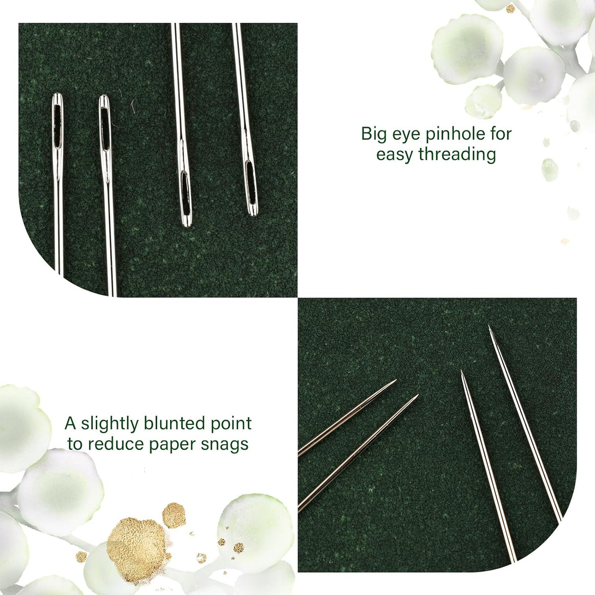 Lineco bookbinding needles large eye detail view