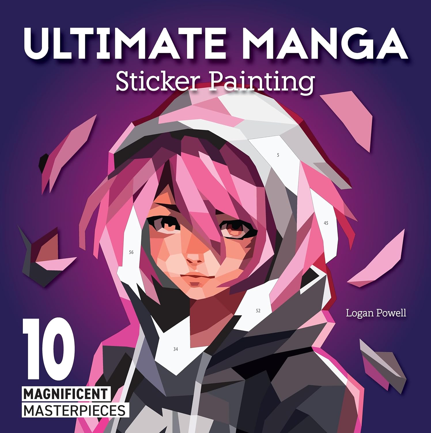 Ultimate Manga Sticker Painting: 10 Magnificent Masterpieces (Design Originals) Sticker by Number for Teens and Adults - Manga Character Portraits, Anime Fun Facts, and Up to 110 Stickers per Design - Image 1