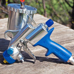 Fuji Spray 9600-G spray gun angled view with 400cc aluminum cup and air cap