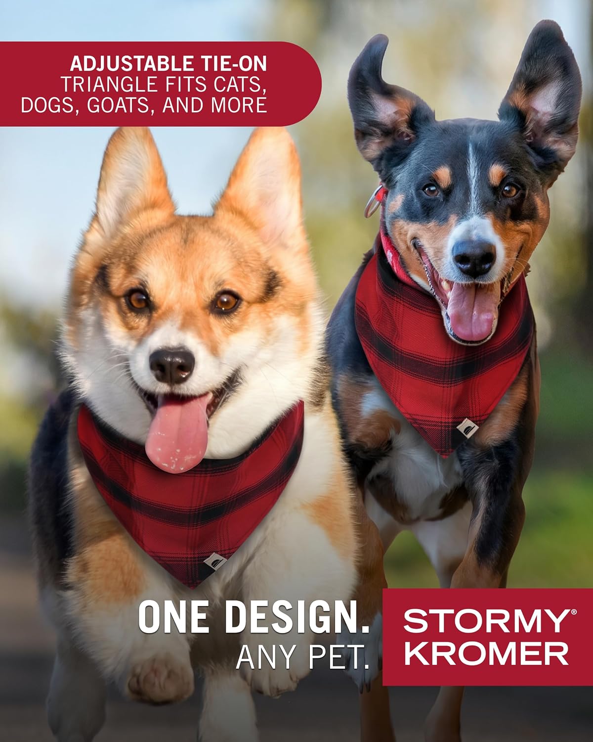 Stormy Kromer adjustable tie on dog bandana angle view