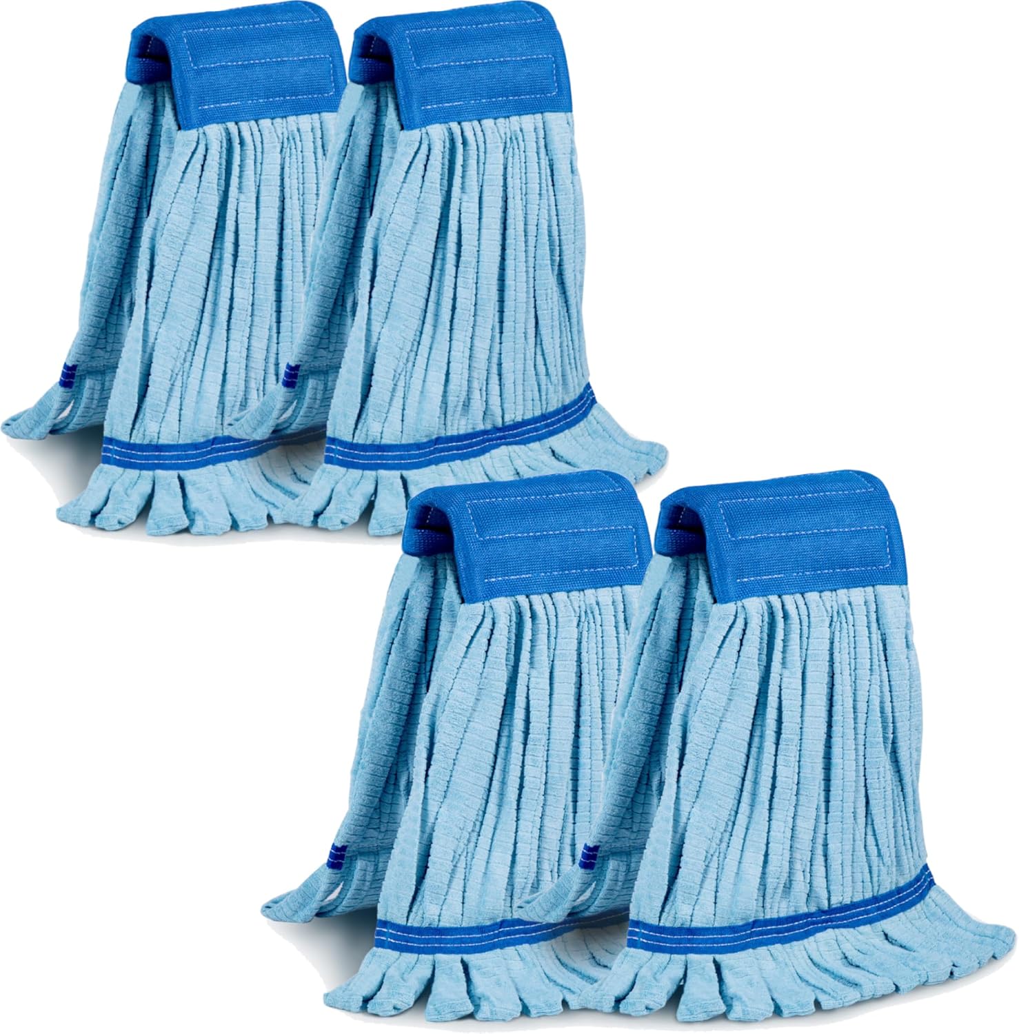 4 Pack - Large Microfiber Tube Mop 400GSM - Heavy Duty Industrial Wet Mop Head Refill,Commercial, Thick Fiber, Replacement Heads, Extra Absorbent - Image 1