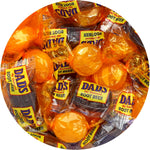 Top view of colorful hard candy assortment pieces