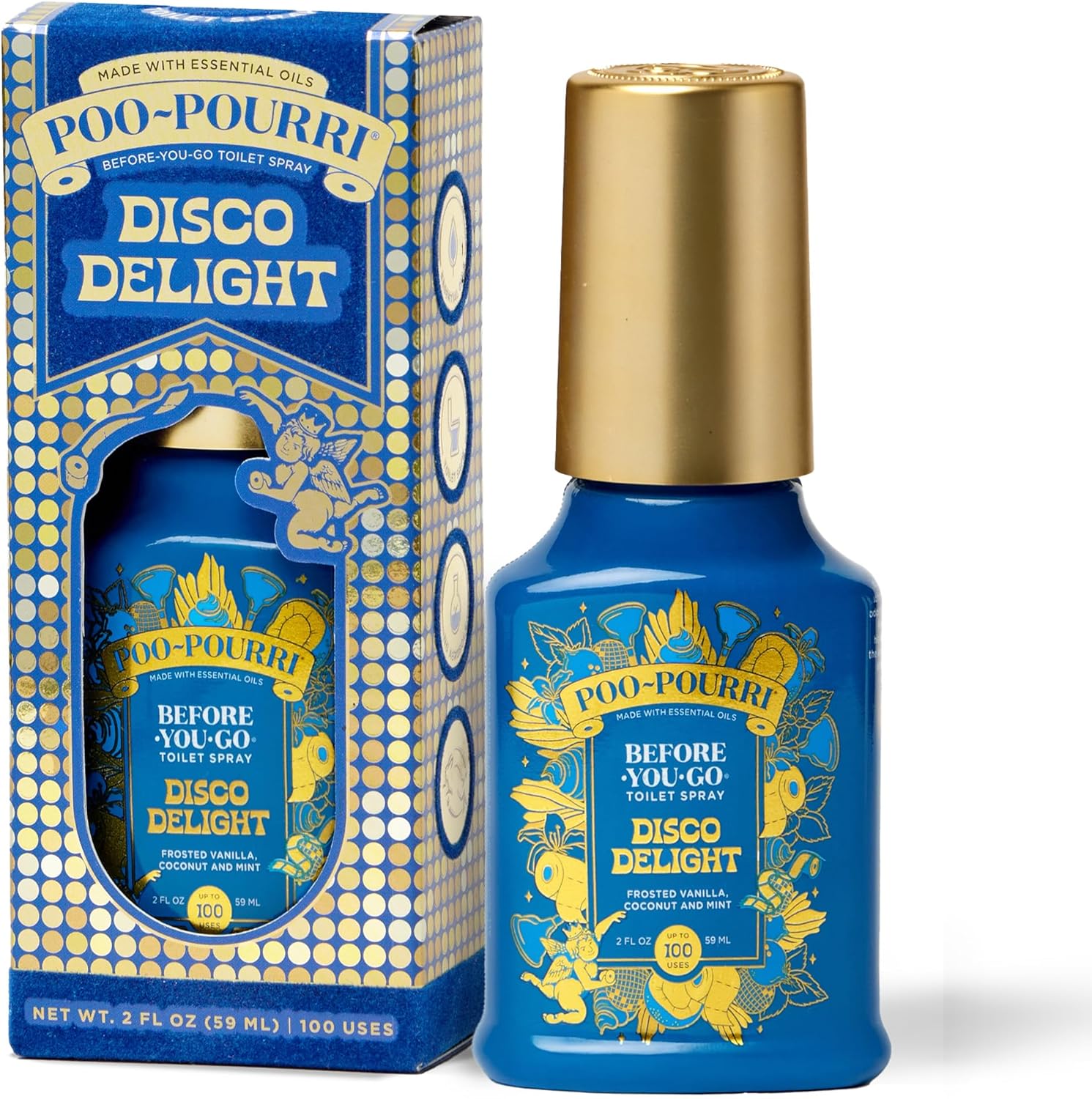 Poo-Pourri Holiday Before-You-Go Toilet Spray Disco Delight front view authentic imported freshener