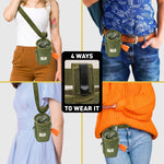 Inspector Tail training pouch being worn as a crossbody bag demonstrating comfortable hands free use outdoors