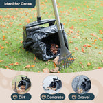 Durable metal spade collecting debris on a flat concrete surface.
