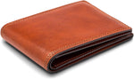 Bosca amber leather wallet card slot detail