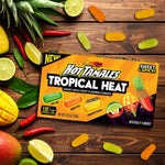 Side view of Hot Tamales Tropical Heat 12 count display