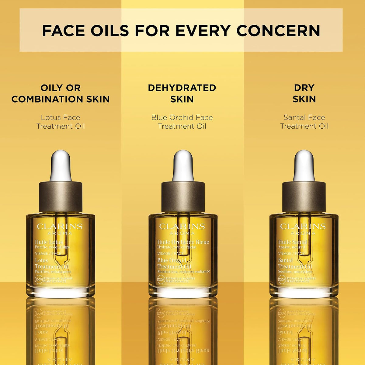 Clarins hydrating face oil applied on skin