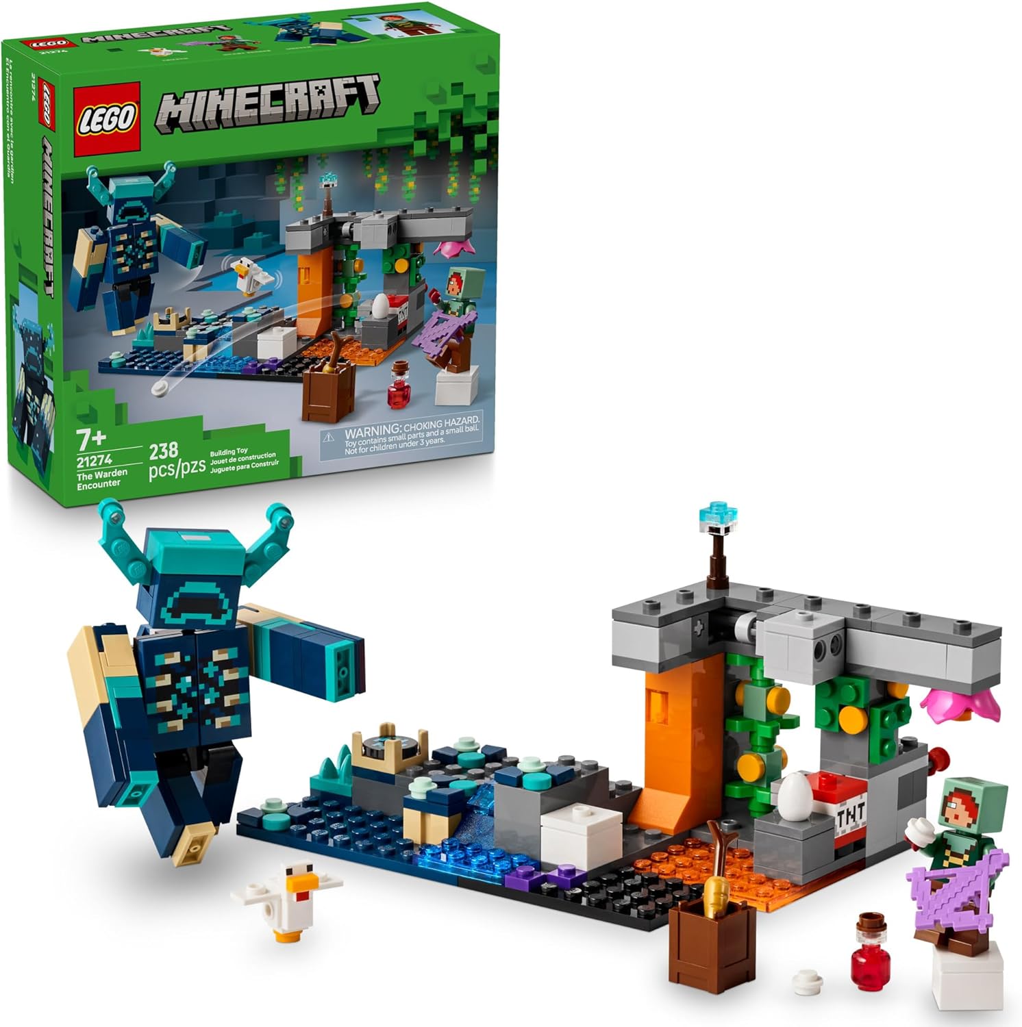 LEGO Minecraft The Warden Encounter building set front view