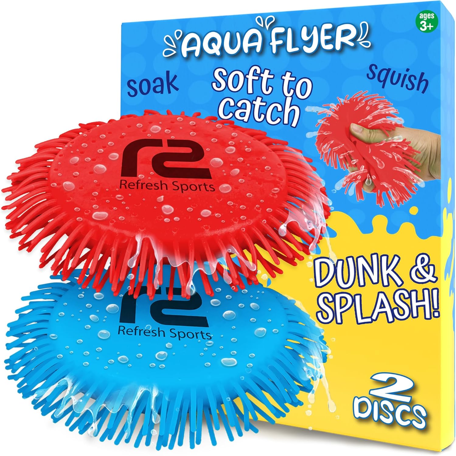 Refresh Sports water flying discs front view of two pack pool toy