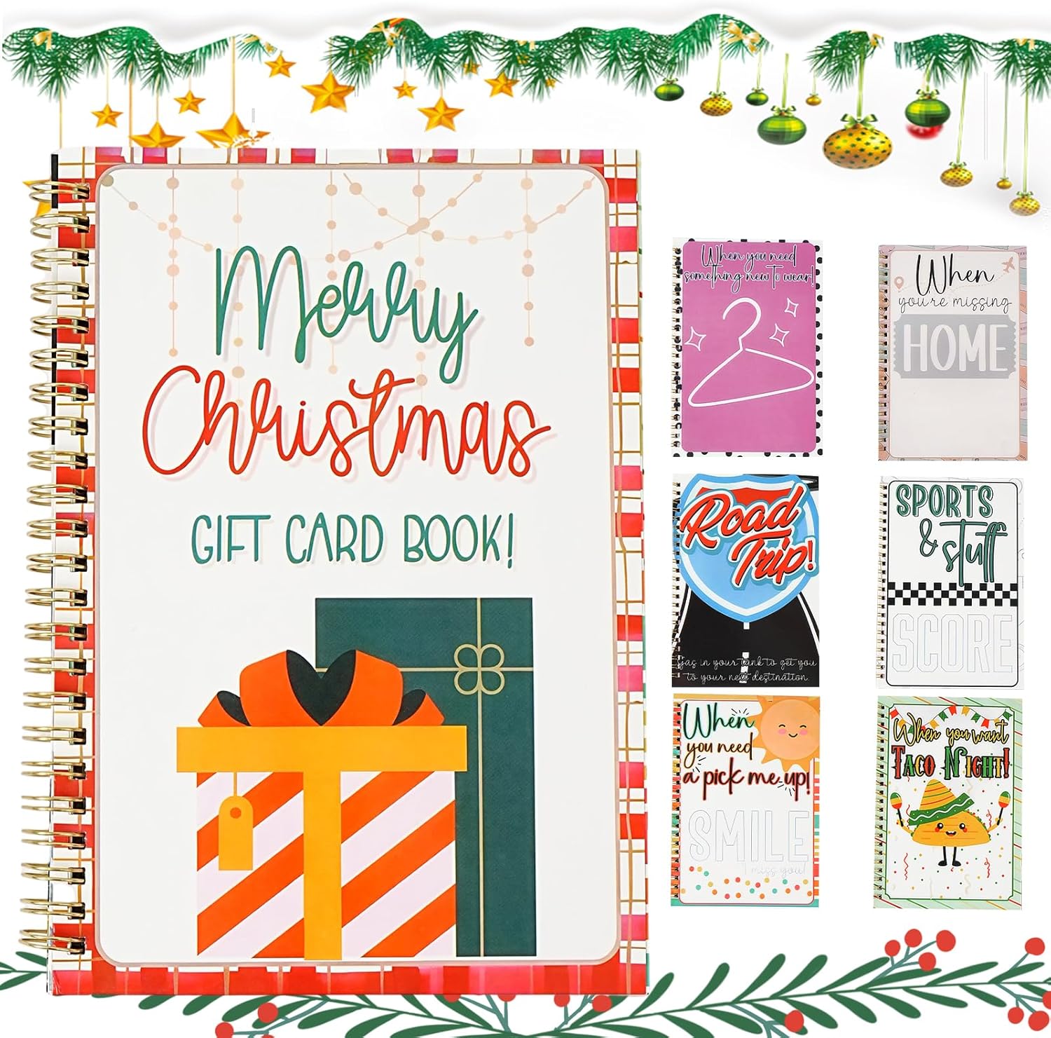 WANGXYZ Christmas Gift Card Book front view holiday student care package
