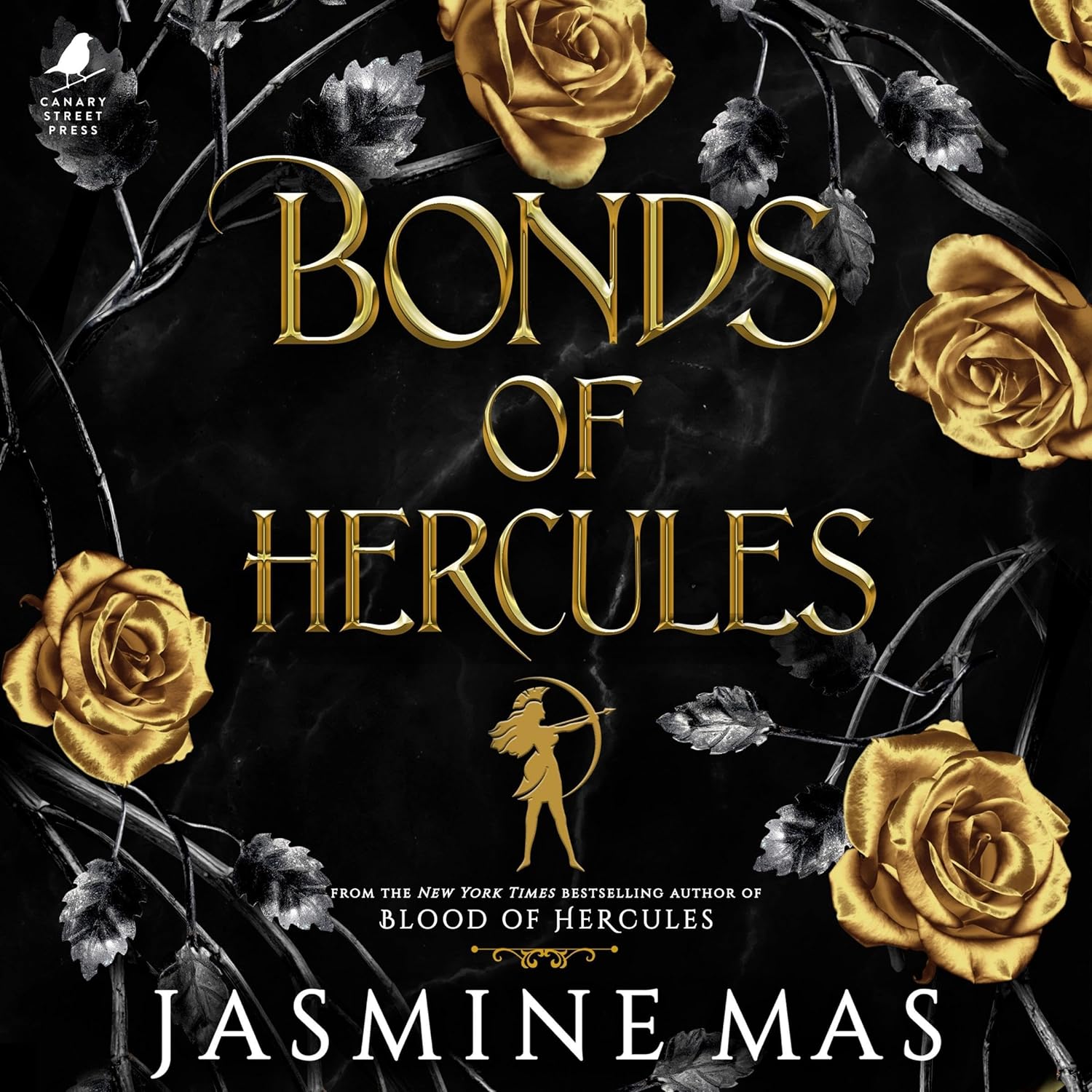 Jasmine Mas Bonds of Hercules Audible audiobook front cover graphic featuring dark mythological fantasy artwork.