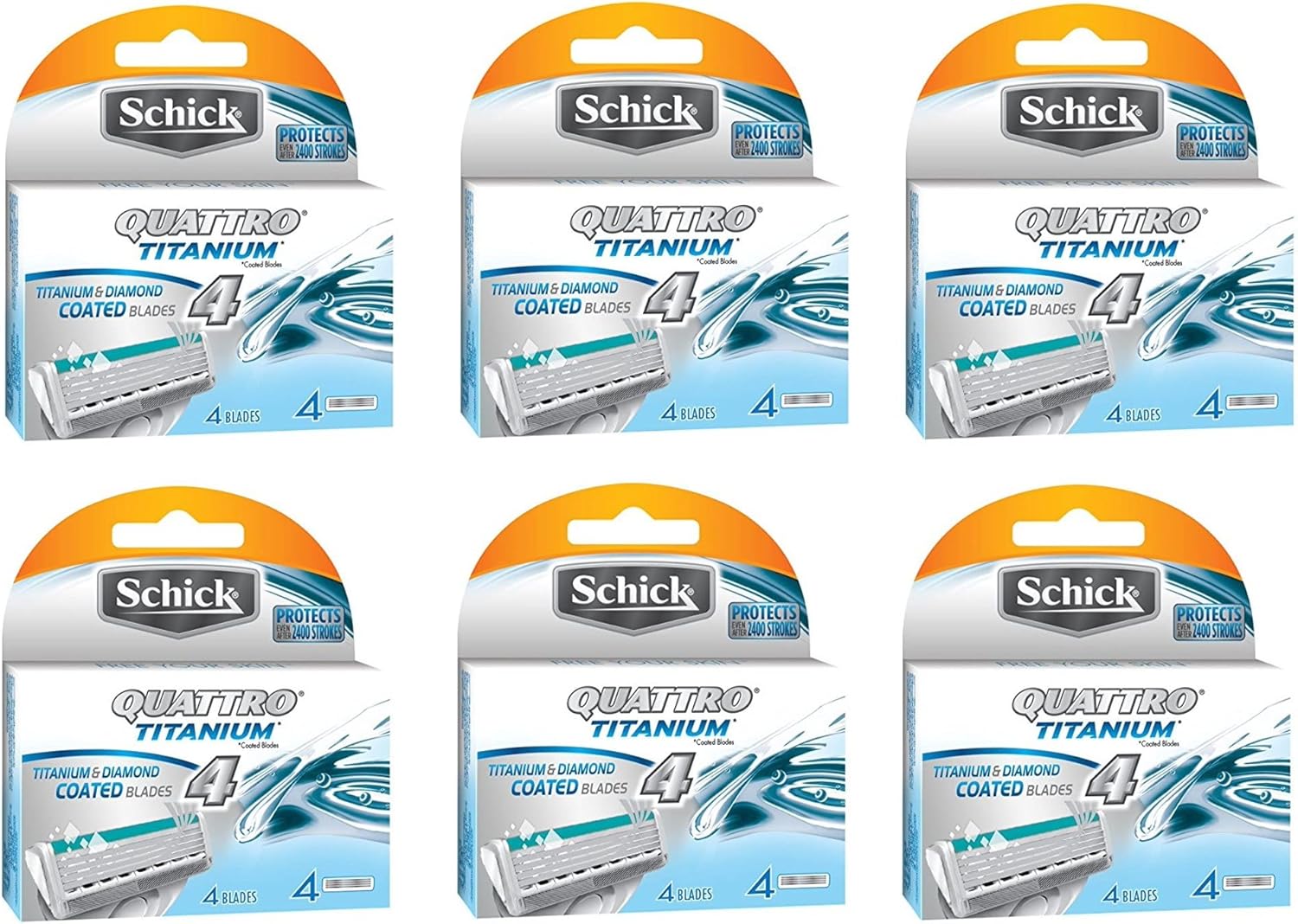 Schick Quattro Titanium Razor Blade Refills for Men - 24 Cartridges - Image 1